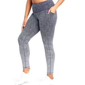 All in Motion Premium Leggings High Waisted 7/8 Blue White Pockets Large New